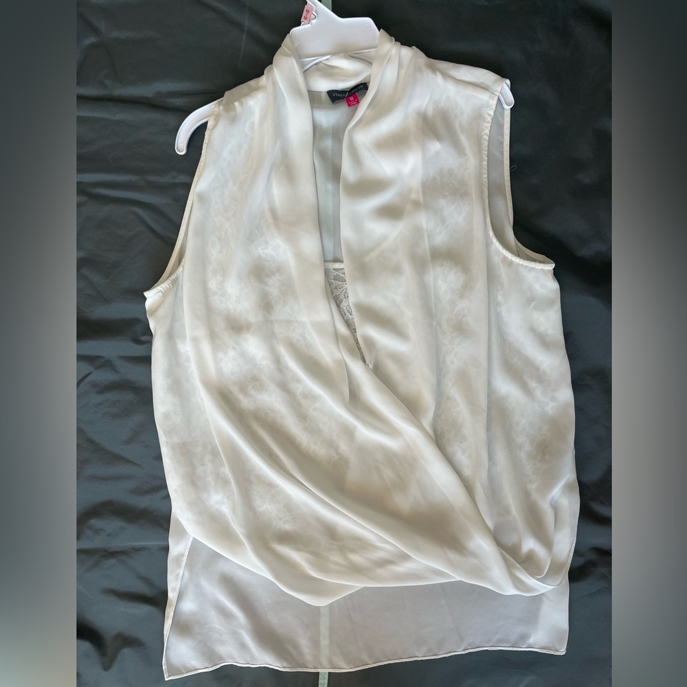 Vince Camuto Cream Sleeveless Blouse